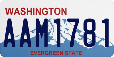 WA license plate AAM1781