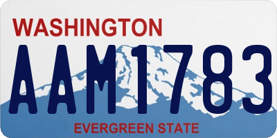 WA license plate AAM1783