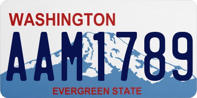 WA license plate AAM1789