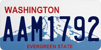 WA license plate AAM1792