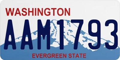 WA license plate AAM1793