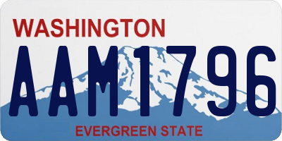 WA license plate AAM1796