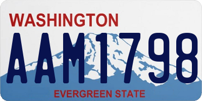 WA license plate AAM1798