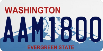 WA license plate AAM1800