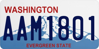 WA license plate AAM1801