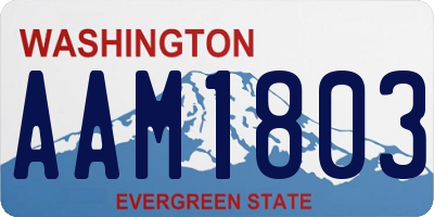 WA license plate AAM1803