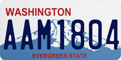 WA license plate AAM1804