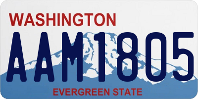WA license plate AAM1805