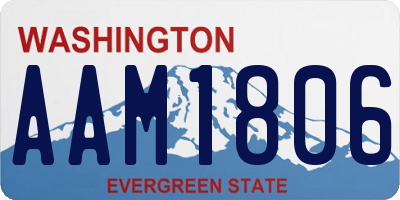 WA license plate AAM1806