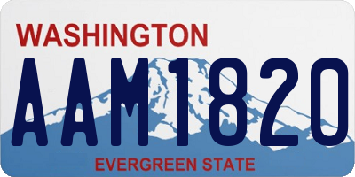 WA license plate AAM1820