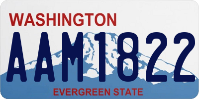 WA license plate AAM1822