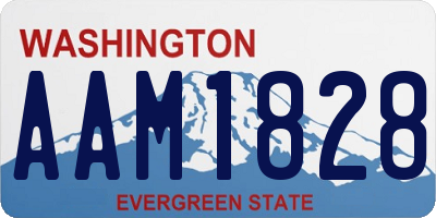 WA license plate AAM1828