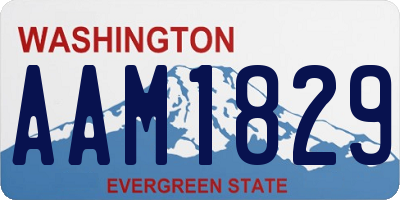 WA license plate AAM1829