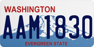 WA license plate AAM1830