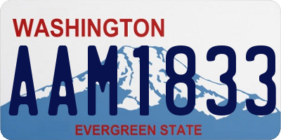 WA license plate AAM1833