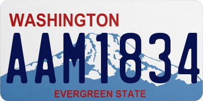 WA license plate AAM1834