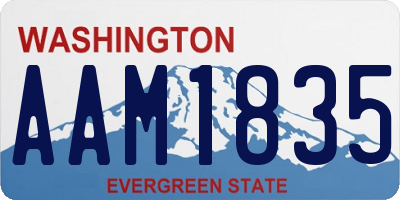 WA license plate AAM1835