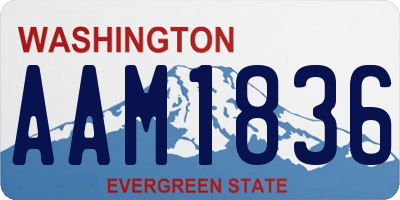 WA license plate AAM1836