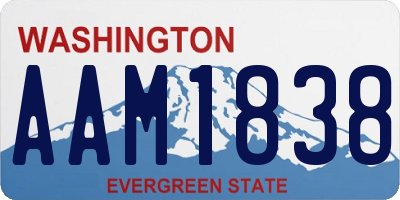 WA license plate AAM1838
