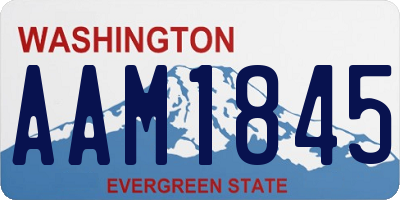 WA license plate AAM1845