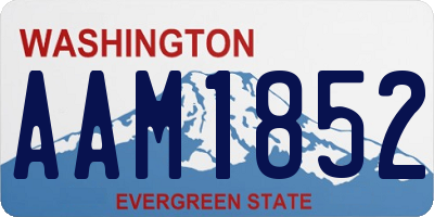 WA license plate AAM1852