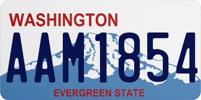 WA license plate AAM1854