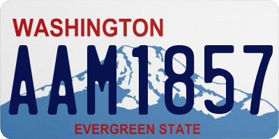 WA license plate AAM1857