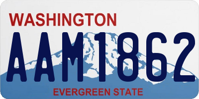 WA license plate AAM1862