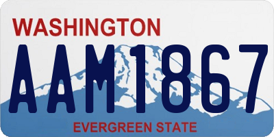 WA license plate AAM1867