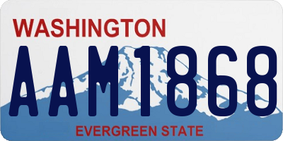 WA license plate AAM1868