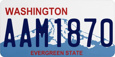 WA license plate AAM1870
