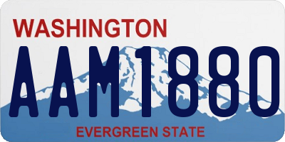 WA license plate AAM1880