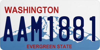 WA license plate AAM1881
