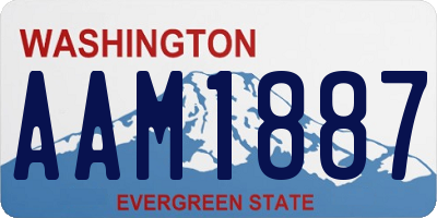 WA license plate AAM1887