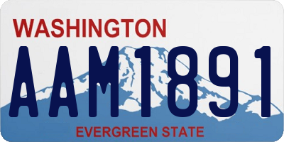 WA license plate AAM1891