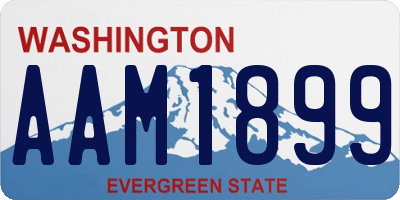 WA license plate AAM1899