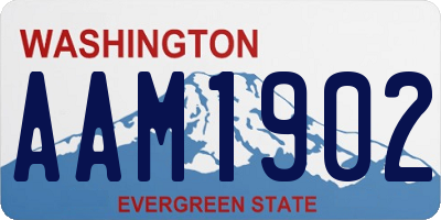 WA license plate AAM1902