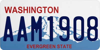 WA license plate AAM1908