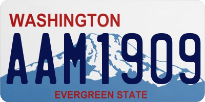 WA license plate AAM1909