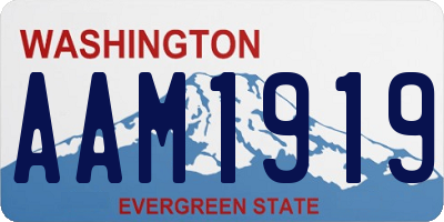 WA license plate AAM1919