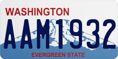 WA license plate AAM1932