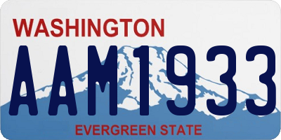 WA license plate AAM1933