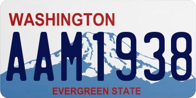 WA license plate AAM1938