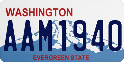 WA license plate AAM1940