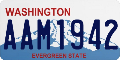 WA license plate AAM1942