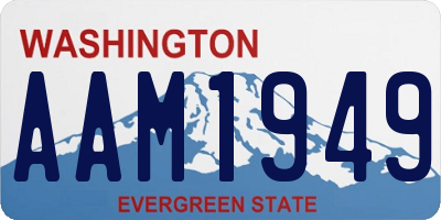 WA license plate AAM1949