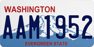 WA license plate AAM1952