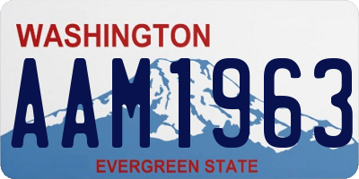 WA license plate AAM1963