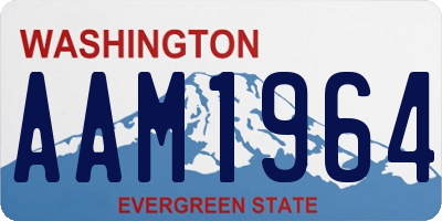 WA license plate AAM1964
