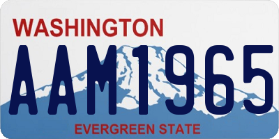 WA license plate AAM1965